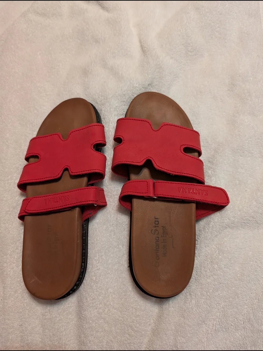 Santana Star (Made in Egypt) Red Slide Sandals for Women
